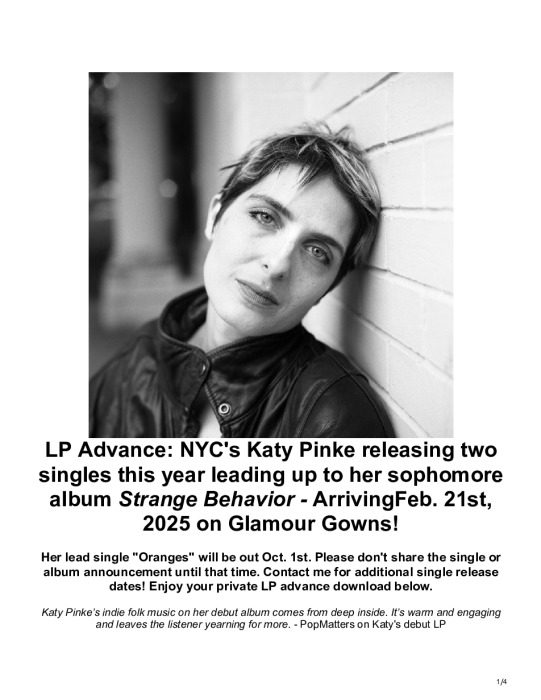 NY’s Katy Pinke – Strange Behavior