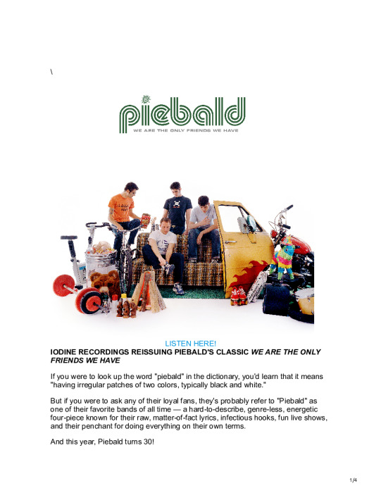 Piebald – We Are the Only Friends We Have