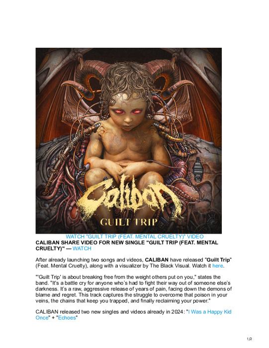 Caliban – Guilt Trip (Feat. Mental Cruelty)