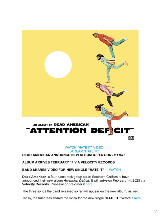 Dead American – Attention Deficit