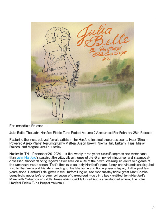 Julia Belle: The John Hartford Fiddle Tune Project Volume 2