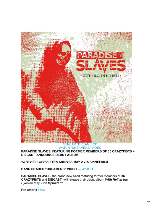 Paradise Slaves – With Hell In His Eyes