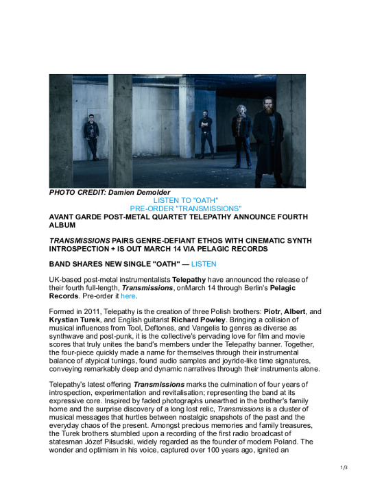 Telepathy “Transmissions”