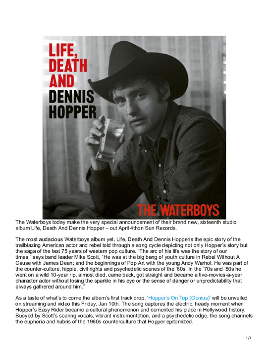 Waterboys – Life, Death And Dennis Hopper